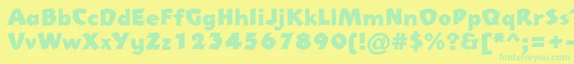 Normadica31Db Font – Green Fonts on Yellow Background