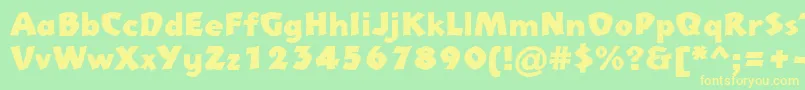 Normadica31Db Font – Yellow Fonts on Green Background