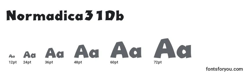 Размеры шрифта Normadica31Db