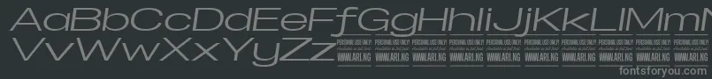 SpecifypersonalExexpmediumitalフォントについての詳細 フォントSpecifypersonalExexpmediumital – 黒い背景に灰色の文字