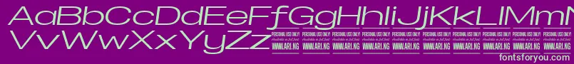 SpecifypersonalExexpmediumital Font – Green Fonts on Purple Background