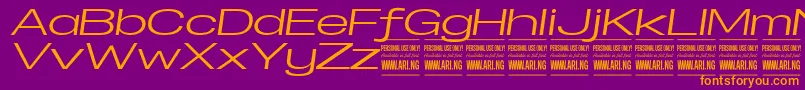 More about SpecifypersonalExexpmediumital Font SpecifypersonalExexpmediumital Font – Orange Fonts on Purple Background