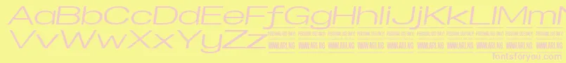 SpecifypersonalExexpmediumital Font – Pink Fonts on Yellow Background