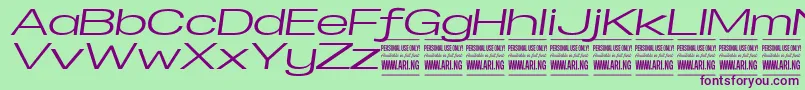 SpecifypersonalExexpmediumital Font – Purple Fonts on Green Background