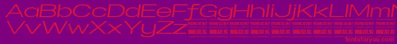 SpecifypersonalExexpmediumital Font – Red Fonts on Purple Background