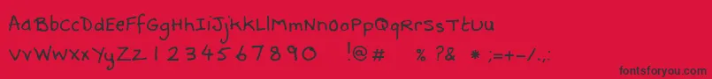 DebbieAlternate-Schriftart – Schwarze Schriften auf rotem Hintergrund