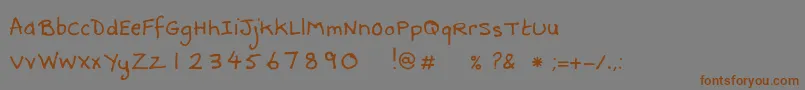DebbieAlternate-fontti – ruskeat fontit harmaalla taustalla