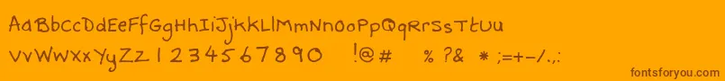 DebbieAlternate-fontti – ruskeat fontit oranssilla taustalla