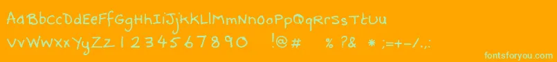 DebbieAlternate-Schriftart – Grüne Schriften auf orangefarbenem Hintergrund