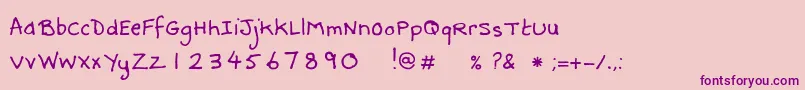 DebbieAlternate Font – Purple Fonts on Pink Background