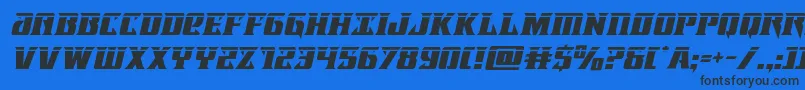 フォントLifeforcelaserital – 黒い文字の青い背景