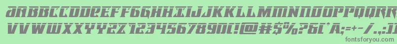 フォントLifeforcelaserital – 緑の背景に灰色の文字