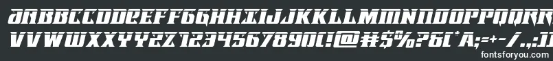 フォントLifeforcelaserital – 黒い背景に白い文字