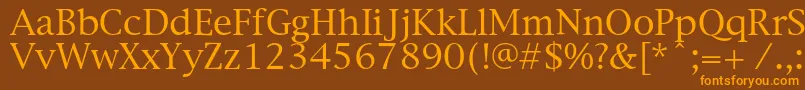 Newyorkc Font – Orange Fonts on Brown Background