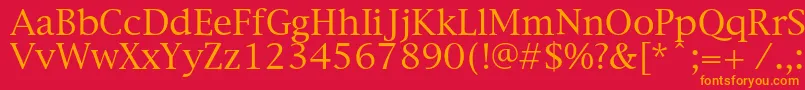 Newyorkc Font – Orange Fonts on Red Background