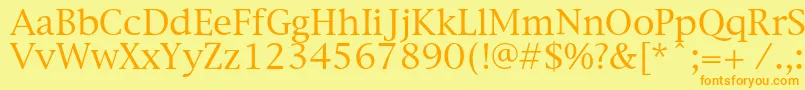 Newyorkc Font – Orange Fonts on Yellow Background