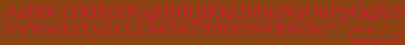 Newyorkc Font – Red Fonts on Brown Background