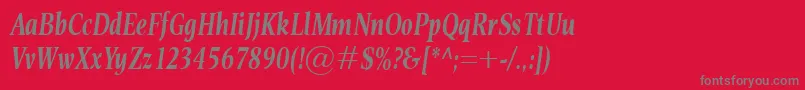 EsperantoCondBolditalic Font – Gray Fonts on Red Background