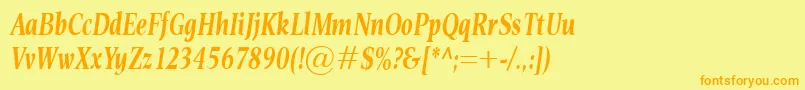 EsperantoCondBolditalic Font – Orange Fonts on Yellow Background