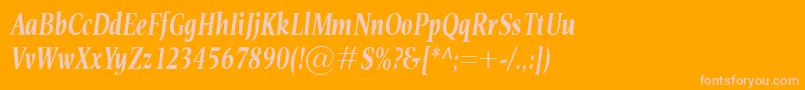 EsperantoCondBolditalic-Schriftart – Rosa Schriften auf orangefarbenem Hintergrund