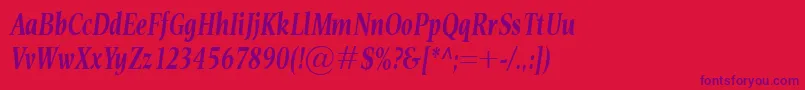 EsperantoCondBolditalic Font – Purple Fonts on Red Background