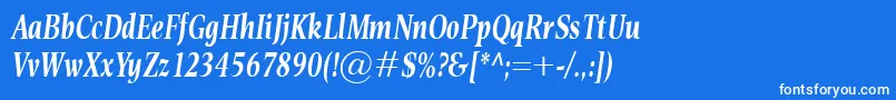 EsperantoCondBolditalic Font – White Fonts on Blue Background