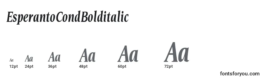 EsperantoCondBolditalic Font Sizes