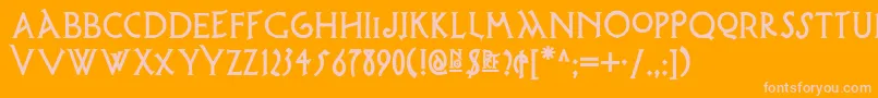 フォントPossum ffy – オレンジの背景にピンクのフォント