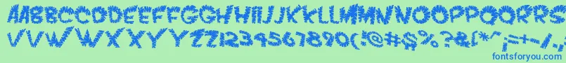 VtcScreamitloudslicedRegular Font – Blue Fonts on Green Background