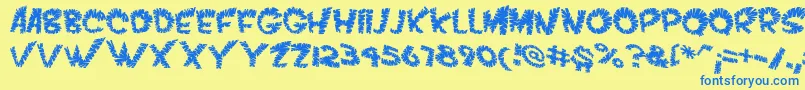 VtcScreamitloudslicedRegular Font – Blue Fonts on Yellow Background