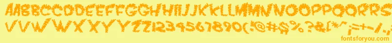 VtcScreamitloudslicedRegular Font – Orange Fonts on Yellow Background