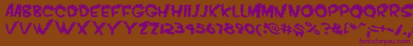 VtcScreamitloudslicedRegular Font – Purple Fonts on Brown Background