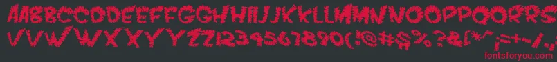 フォントVtcScreamitloudslicedRegular – 黒い背景に赤い文字