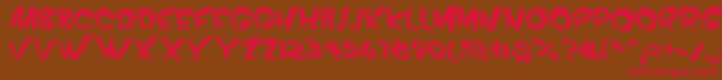 フォントVtcScreamitloudslicedRegular – 赤い文字が茶色の背景にあります。