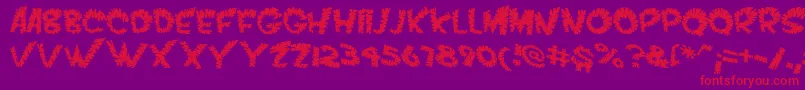 VtcScreamitloudslicedRegular Font – Red Fonts on Purple Background