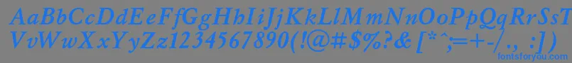 MyslcBolditalic Font – Blue Fonts on Gray Background