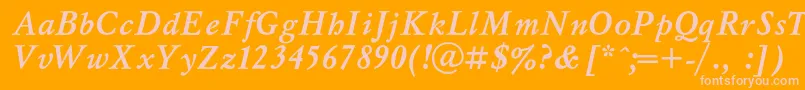 MyslcBolditalic Font – Pink Fonts on Orange Background