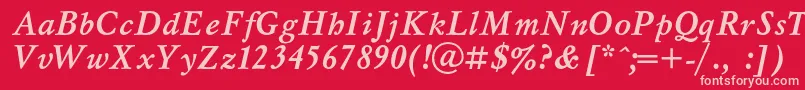 MyslcBolditalic Font – Pink Fonts on Red Background