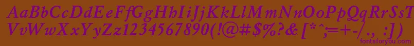 MyslcBolditalic Font – Purple Fonts on Brown Background