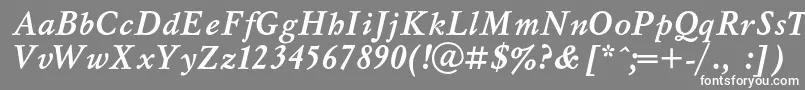 フォントMyslcBolditalic – 灰色の背景に白い文字