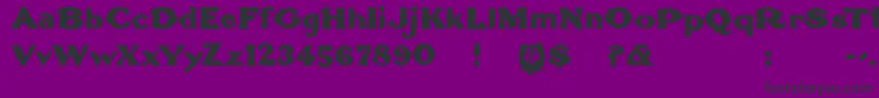 Brokenlinocut-Schriftart – Schwarze Schriften auf violettem Hintergrund