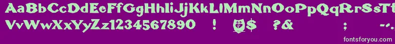 Czcionka Brokenlinocut – zielone czcionki na fioletowym tle