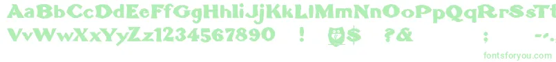 Czcionka Brokenlinocut – zielone czcionki na białym tle