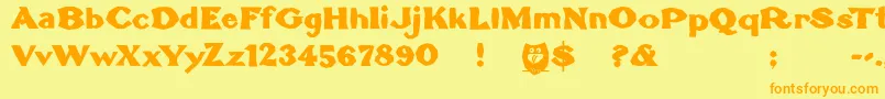 Шрифт Brokenlinocut – оранжевые шрифты на жёлтом фоне