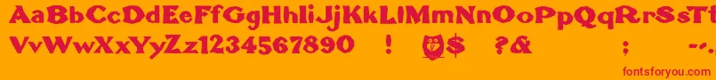 Brokenlinocut Font – Red Fonts on Orange Background