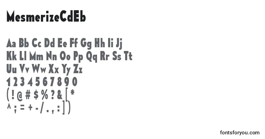 A fonte MesmerizeCdEb – alfabeto, números, caracteres especiais