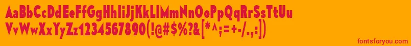 MesmerizeCdEb Font – Red Fonts on Orange Background