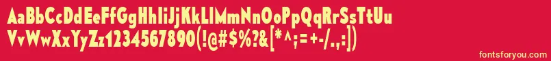 MesmerizeCdEb Font – Yellow Fonts on Red Background