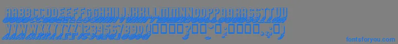 GmExpShadowGravestone Font – Blue Fonts on Gray Background