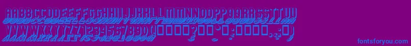 GmExpShadowGravestone Font – Blue Fonts on Purple Background